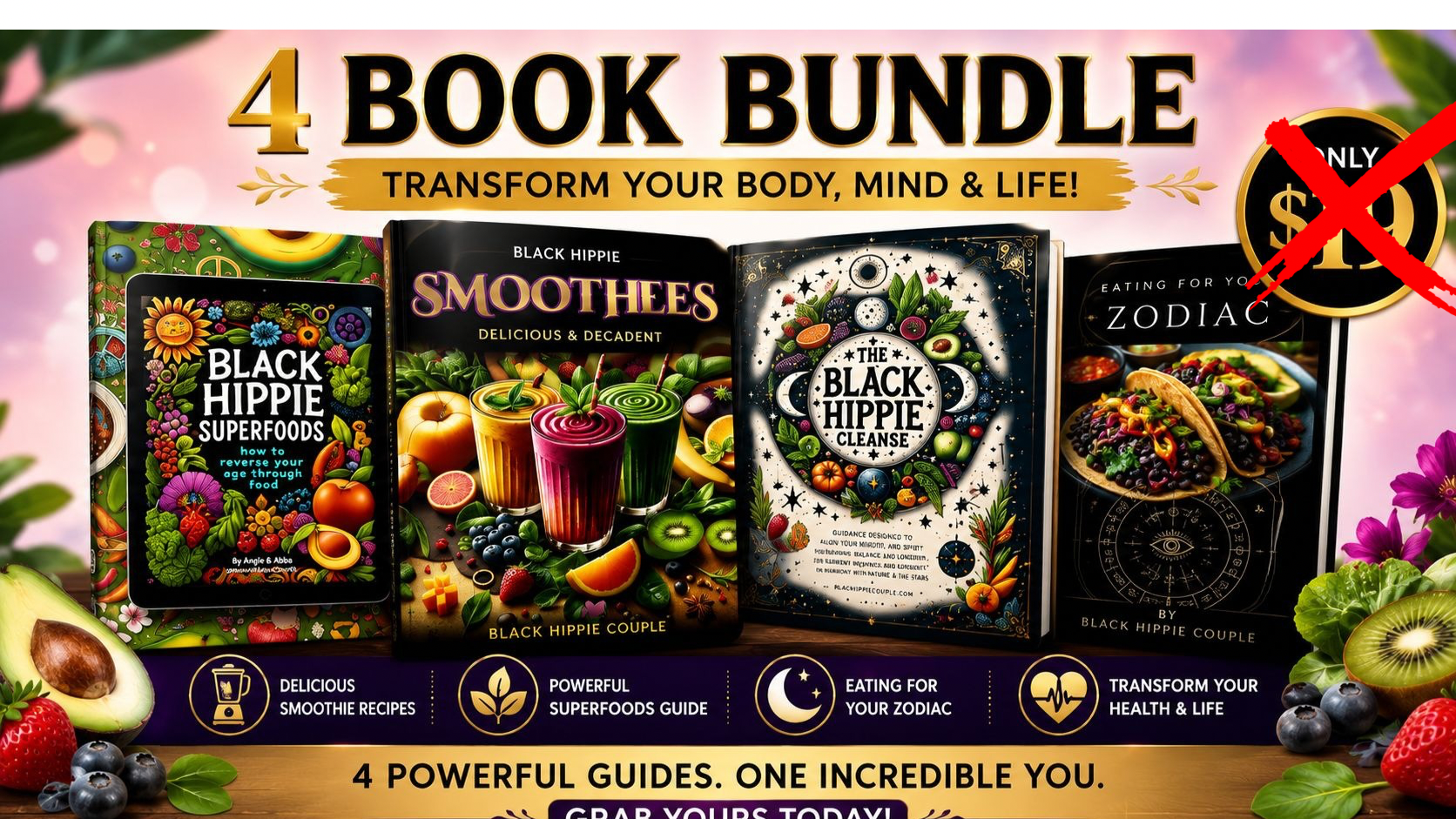 Black Hippie Couple 4-Book Wellness Bundle — all four digital ebooks included