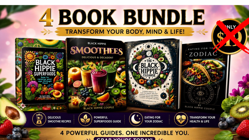 Black Hippie Couple 4-Book Wellness Bundle — four digital wellness guides by Abba and Angie Anderson
