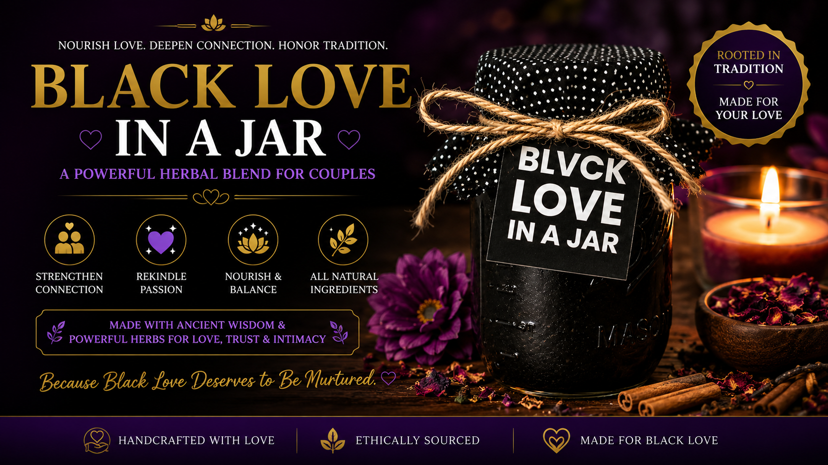 Black Love In A Jar β handcrafted sea moss wellness blend with Golden Sea Moss, Reishi Mushrooms, Ashwagandha, and Elderberry
